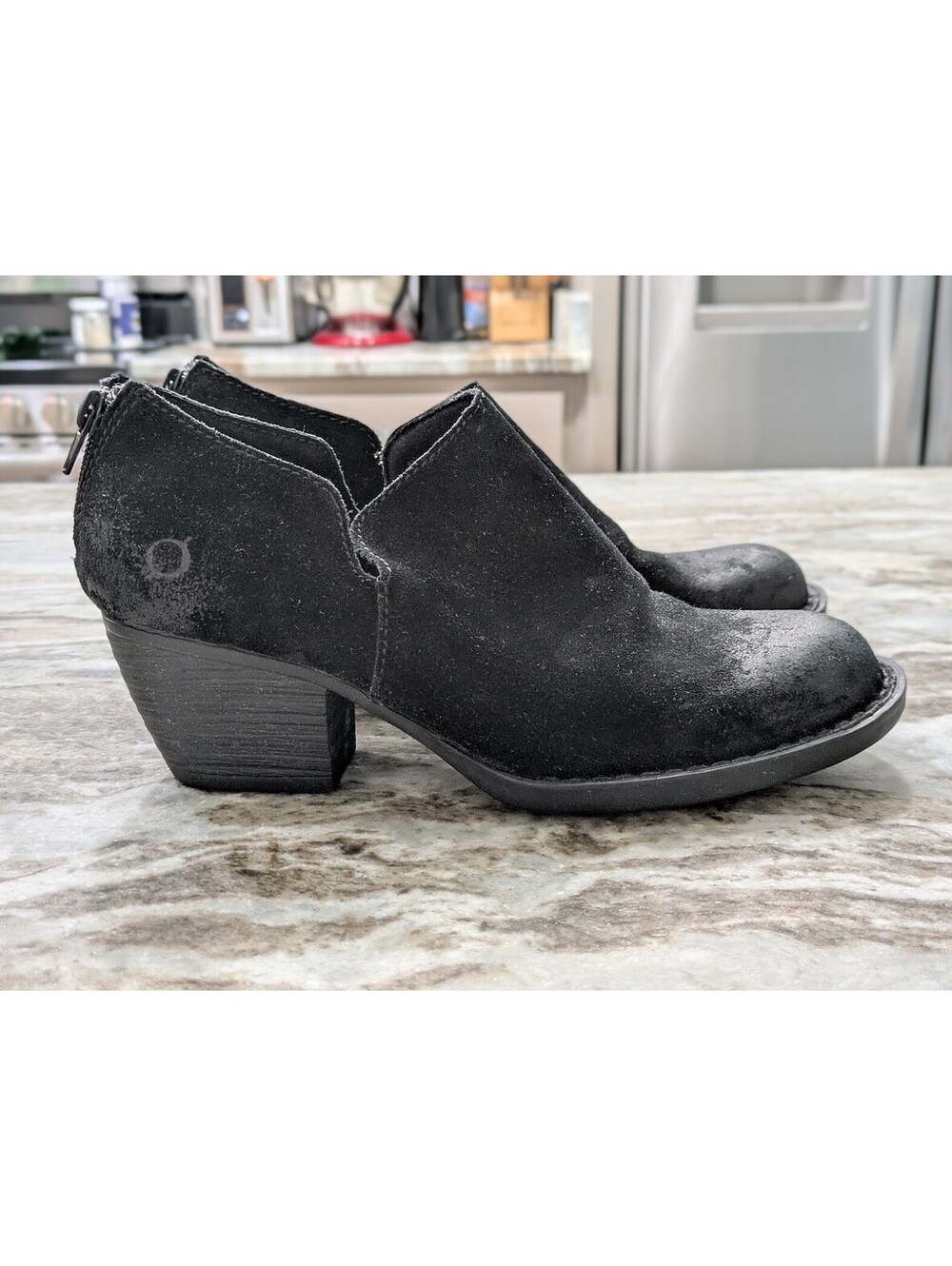Born Black Suede Ankle Boots Size 8